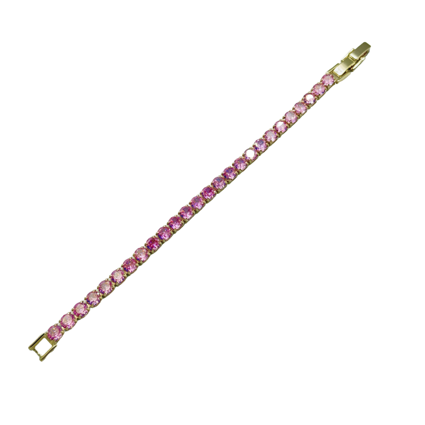 Pink Rose Gold Tennis Bracelet